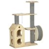 Cat Tree with Scratching Posts Double-Layer House for Indoor Cats Natural