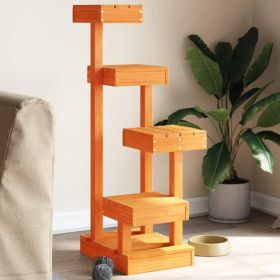 Cat Tree Wax brown Solid pine wood Large Durable Cat Tree