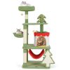 Cute Christmas Cat Tree with Sisal Scratching Posts and Gift Box Shaped Condo