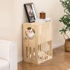 2-tier Wooden Cat Condo Indoor Symmetrical Cat House with Removable Cushions