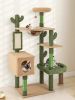 59 Inch Multilevel Cactus Kitty Activity Center with Scratching Posts Toy