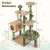 59 Inch Multilevel Cactus Kitty Activity Center with Scratching Posts Toy