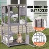 VEVOR Cat House Outdoor, 3-Tier Large Catio, Cat Enclosure with 360° Rotating Casters, 2 Platforms, A Resting Box and Large Front Door