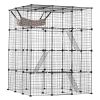 VEVOR Large 4-tier Cat Cage, 41 x 41 x 55", Detachable Metal Wire Cat Enclosure, with 4 Front Doors Hammock Ramp ladders