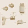 4PCs Corner Design Cat Wall Shelve with Scratching Post, Scratching Board, Perches, Cat Wands, Toy Ball, Beige