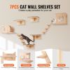 VEVOR Wall Mounted Cat Shelves, Cat Wall Shelves and Perches with Jumping Boards, Cat Beds, Hammocks & Cat Tree
