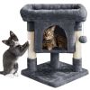 2-Level Cat Tree Condo Tower with Plush Perch;  Dark Gray