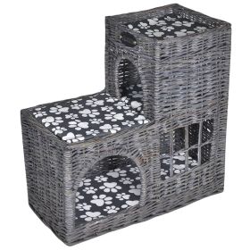 Cat House Grey Willow, Polyester Medium Lightweight Cat Tree