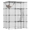 VEVOR Large 4-tier Cat Cage, 41 x 28 x 55", Detachable Metal Wire Cat Enclosure, with 4 Front Doors Hammock Ramp ladders