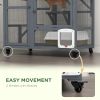 Cat House Indoor Enclosure on Wheels with Openable Top 39 Brown