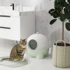 Hooded Cat Litter Box Covered Scoop Leaking Sand Pedal Top Handle Light Green