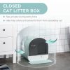 Covered Cat Litter Box, 17"x17"x18.5", Indoor with Lid, Tray, Scoop, Filter, Green