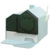 Hooded Cat Litter Box with Mat, Particle Catching, Easy Clean, Light Blue