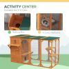 Large Outdoor Cat House for 3 Kitties, Multi-Level Design with Big Hiding Areas, 2 Stories & Multiple Platforms Cat Condo, Orange