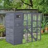 Outdoor Cat House Catio Enclosure with Platforms Run Lockable Doors Asphalt Roof 77 x 37 x 69 Grey