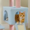 47.3'' Multi-Level Cat Tower Flower Cat Tree with Sisal-Covered Scratching Posts, Cozy Cat Condo