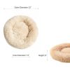 Pet Bed for Small Dogs and Cats Luxurious Faux Fur Donut Cuddler Soft Plush Fluffy Indoor Cat Bed, Light Yellow