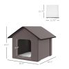 Heated Cat Houses for Outdoor and Indoor, Portable Kitty Shelter for Multiple Cats, Brown