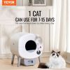 VEVOR 76L Self Cleaning Cat Litter Box, Automatic Cat Litter Box with Trash Bags, Large Space Smart Cat Litter Box with Odor Removal, APP Control