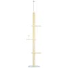 Modern Cat Tree Height Adjustable 87 -103 Inch with 4-Tier Platforms, Toy Ball, Cat Climber for Indoor Cats