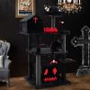 1PC Gothic Cat Tree 49 Inch Tall Cat Tower 6-Tier Cat Activity Center with Coffin Bed