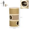 28" Multi-Level Cat Condo with Sisal Scratching Pad 3 Story Hideaway for Cats Brown