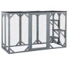 71"x32" Wooden Outdoor Cat House, Grey, Large Catio with 3 Platforms, Asphalt Roof Indoor Pet Enclosures