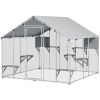 94.5" Extra Large Metal Outdoor Catio with Waterproof Cover, 2 Resting Boxes, 7 Jumping Platforms, for Multiple Cats