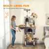 Multi-Level Cat Tower, 80" Tall Cat Tree, with 2 Condos, 2 Hammocks, 6 Sisal Scratching Posts, Dark Gray