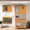 74" Wooden Outdoor Cat House Catio Outdoor Cat Enclosure, Orange