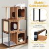 Modern Cat Tree Cat House with Metal Frame and Scratching Posts