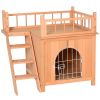 Nature's Haven Cat Treehouse, 2-Story Outdoor Sanctuary with Balcony
