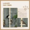 Modern Cat Tree Height Adjustable 87 -103 Inch with 4-Tier Platforms, Toy Ball, Cat Climber for Indoor Cats
