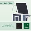 Outdoor Cat House with Escape Door, Weatherproof 2-Story Wooden Feral Cat Shelter with Opening Asphalt Roof, Dark Gray