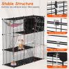 3-Tier Cat Cage Enclosure Indoor Cat Cage Playpen With Hammock Toy Ball Ladder DIY Iron Wire Cat House Kennels Crate For 1-2 Cats Ferret Rabbit Small