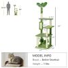 Indoor Cat Tree with Hammock Tower for Cats Cozy Green Cat Furniture
