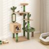 59 Inch Multilevel Cactus Kitty Activity Center with Scratching Posts Toy