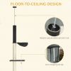 Cat Climbing Tower Floor to Ceiling 5-Tier Adjustable 95''-106'' with Hammock Scratching Post Toy Ball Black Cream
