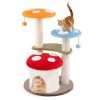 1PC 35 Inch Tall Cat Tower with Sisal Scratching Posts Cat Condo and Padded Platforms