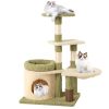 38 Inch Tall Multi-Level Aesthetic Kitten Tower with Condo and Bed