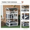 Solid Wood 4-Floor Cat Condo with Litter Box Space Multi-Level Cat Villa