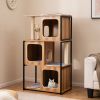 Modern Cat Tree Cat House with Metal Frame and Scratching Posts