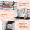 3-Tier Cat Cage Enclosure Indoor Cat Cage Playpen With Hammock Toy Ball Ladder DIY Iron Wire Cat House Kennels Crate For 1-2 Cats Ferret Rabbit Small