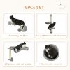 5pc Cat Wall Shelves with Hammock, Perches, Ladder, Scratching Post