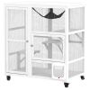 Cat House, Indoor Cat Enclosure on Wheels with Openable Top, 39", White