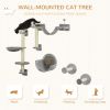 5pc Cat Wall Shelves with Hammock, Perches, Ladder, Scratching Post