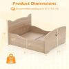 1PC Elevated Pet Bed Frame with Rails and Cute Headboards