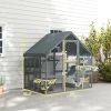 Wooden Catio Outdoor Cat Enclosure with Waterproof Cover, 2 Condos, 4 Platforms, Bridge, Doors, for Multiple Cats, Gray