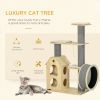 Cat Tree with Scratching Posts Double-Layer House for Indoor Cats Natural