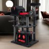 1PC Gothic Cat Tree 49 Inch Tall Cat Tower 6-Tier Cat Activity Center with Coffin Bed